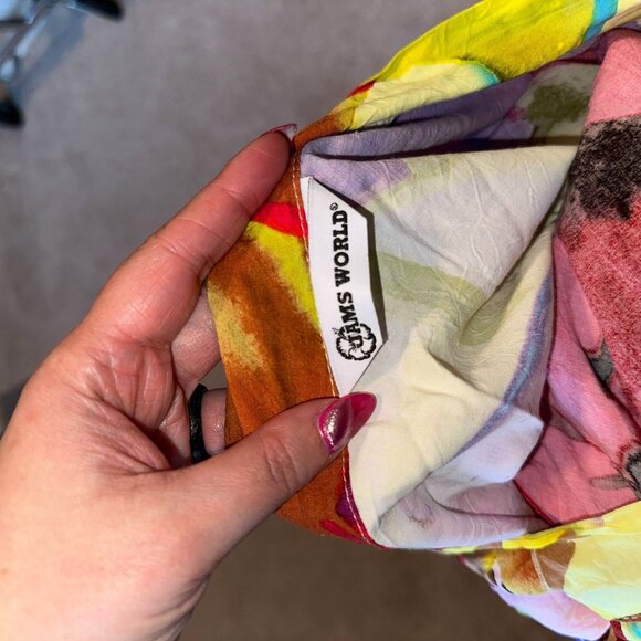 Jams World Flower Splash Wrap Skirt Size Large Made Hawaii Colorful Floral - Picture 4 of 6